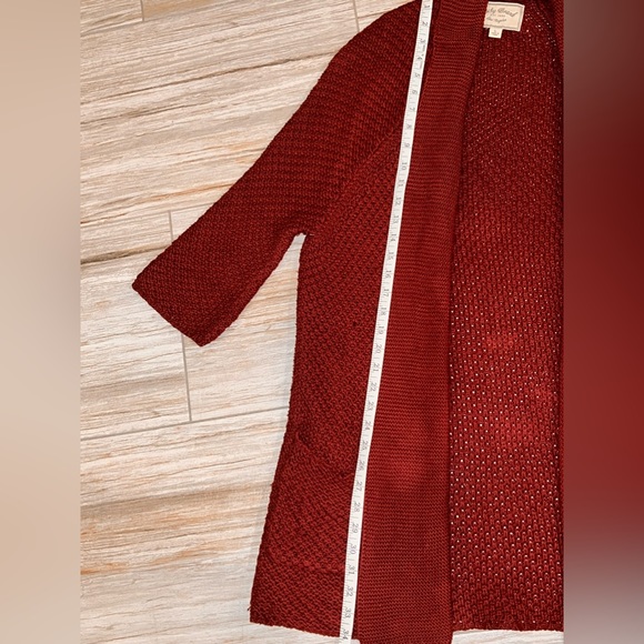 Lucky Brand Cardigan Burgundy 3/4 Sleeve size Large - Picture 3 of 7